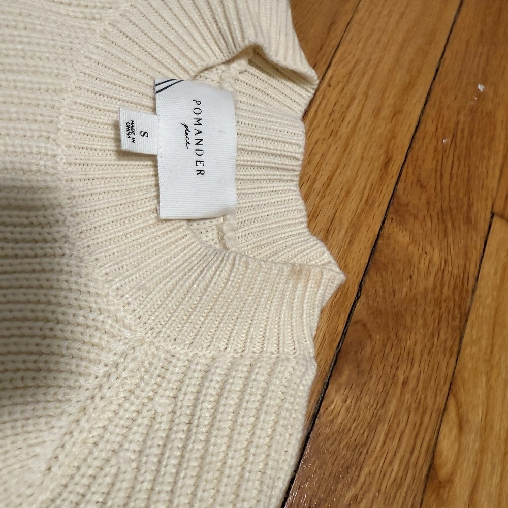 Pomander Place Tuckernuck Cream Ainsley Long Sleeve‎ Rib Knit Sweater Mini Dress - Picture 8 of 8